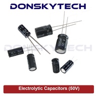 Aluminum Electrolytic Capacitor 50V 50 Volts 0.1uF 0.22uF 0.47uF 1uF 2.2uF 3.3uF 4.7uF 10uF 22uF
