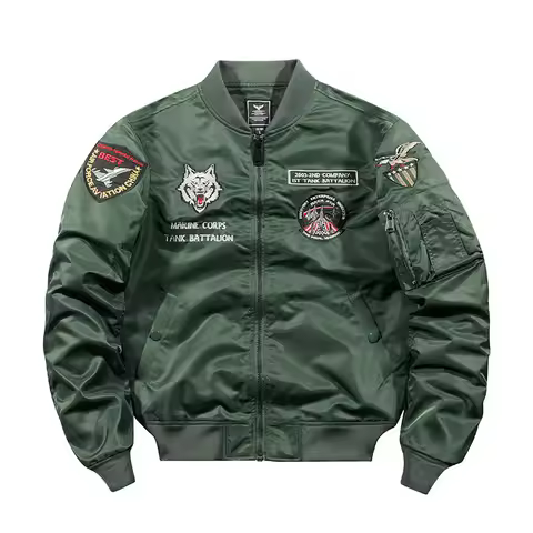 Men's workwear jacket Air Force MA1 pilot jacket Tank embroidery European and American style basebal