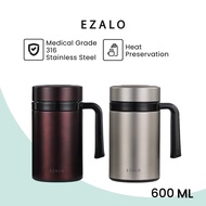 EZALO Mustard Vacuum 316 And 304 Stainless Steel Mug Thermal Tea Flask Warming Cup (400/600ML)