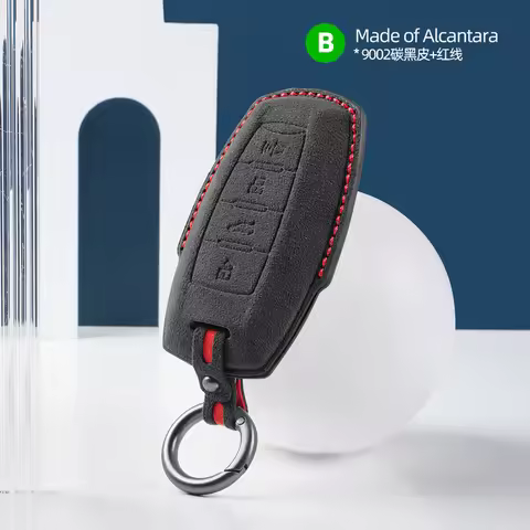 Alcantara Suede Car Key Case Cover For Haval H6 H7 H4 H9 F5 F7 H2S F7X Auto Holder Shell Fob Keychai