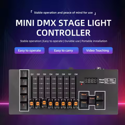Rechargeable Mini 40 Channels DMX 512 Console Stage DJ Light Controller For Disco Pub Light Controll