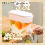 3.5L Water Jug With Faucet Drink Dispenser Refrigerator Cold Kettle Ice Water Tank Beverage Container Juice Drinkware