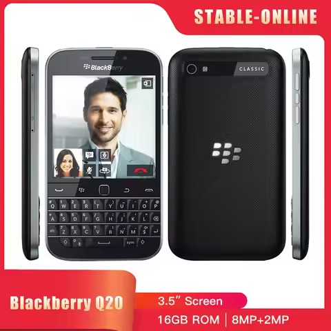 Original BlackBerry Classic Q20 4G LTE Mobile Phone 3.5" 2GB RAM 16GB ROM 8MP+2MP WiFi GPS Dual-Core