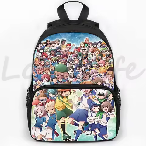 Anime Inazuma Eleven Go Backpack for Girls Boys Student Zipper Bookbag Children Backpacks Teenager T