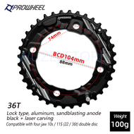 PROWHEEL 104/64BCD จักรยานเสือภูเขาคู่เฟือง26T 28T 36T 38T 10/11ความเร็ว Chainring Cying ชุดจานหน้าจ