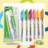 1 dzn or 12pcs 0.5mm Flexstick NEO smooth BLACK INK pen ballpen