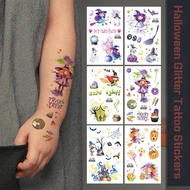 Spot Stock·Halloween Glitter EQ-001-015 Tattoo Stickers 120*75mm Role Play skull spider pumpkin Tatt