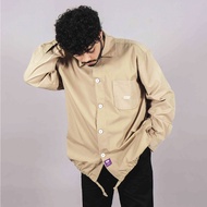 KEMEJA UNKL347 Long Sleeve Shirt with Pocket Detail Cream DUXX