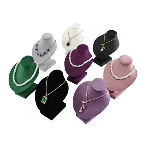 High-quality Velvet Jewelry Display Stand MiNi Necklace Display Props Human Body Model Jewelry Neckl