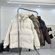 ST0NE lSL@ND Hooded Fake Two Piece Workwear Down Cotton Jacket