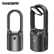 TAKEZERO Portable Mini Fan Electric Bladeless Table Fan Cooler USB Charging Wireless Cooling Fan Ultra Quiet LED Night Light