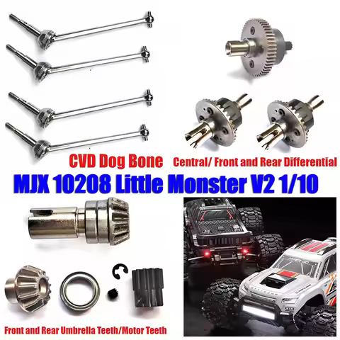 MJX 10208 Little Monster V2 1/10 RC Car Parts CVD Dog Bone Central / Front and Rear Differential / U