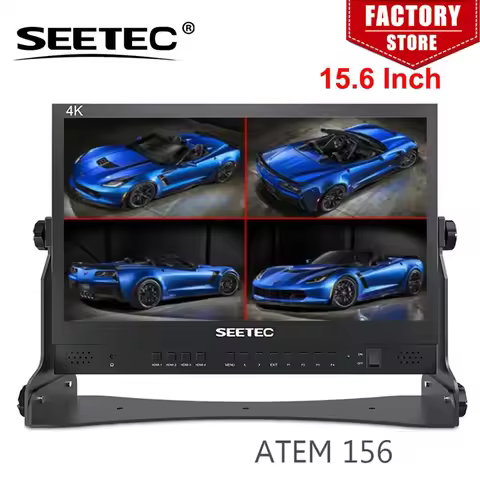 SEETEC ATEM156 15.6 Inch Live Streaming Broadcast Director Monitor with 4 HDMI Input Output Quad Spl