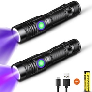 2Pcs UV Flashlight 365nm & 395nm for Detecting Pet Urine Stains Curing Resin