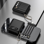 《SG Stock》Mini and high capacity 20000 mAh Powerbank with 4 types cable and led light power bank