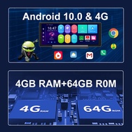 Wyna 10.0แอนดรอยด์10.26นิ้ว4G + 64G กระจกมองหลังสตรีมสื่อบันทึก GPS นำทางกล้องคู่1080P WIFI Carplay 