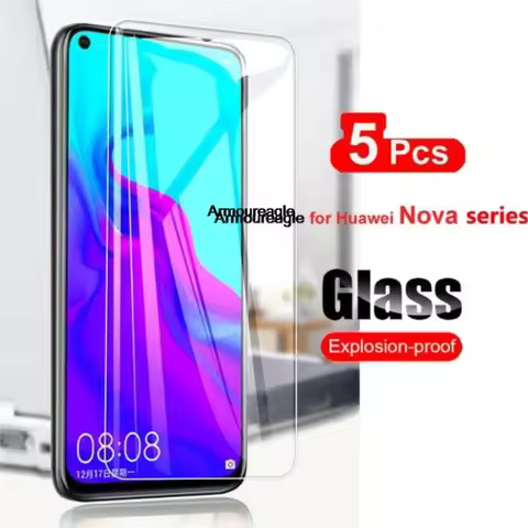 5pcs tempered glass on for huawei nova 8i 7i 8 7 6 se 5g 5i 5 pro 5z 4e 3i 3 2 plus screen protector