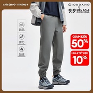 Giordano Men Joggers Fleece-Lined Zipper Pockets Drawstring Elastic Waist Pants Solid Color Basic Fa