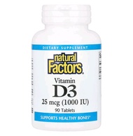 Natural Factors, Vitamin D3, 1000 iu, 90 Tablets