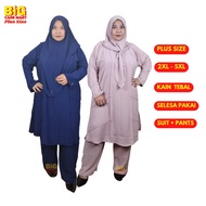 BCM Suit Muslimah Plus Size Abaya | Set Baju Dan Seluar - Ironless / Kain Tebal