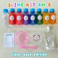 🐼MINI SLIME KIT COMEL MURAH MALAYSIA(CLEAR BASE) clear slime transparent slime kit by pandaslimebake