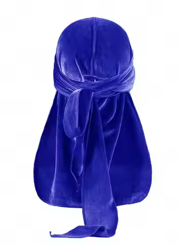 Velvet Durag Headband For Men Women Unisex Solid Color Adjustable Warm Winter Hair Wrap