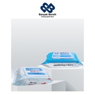 BANYAK BERSIH 80pcs Big Value Pack 75% Alcohol Wipes Sanitizing Wet Tissue Anti Virus & Bacteria Cle
