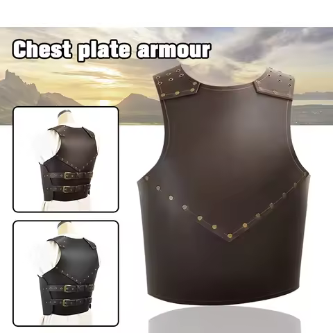 Medieval Ancient Greek Roman Gladiator PU Leather Cuirass Knight Vest Chest Armor Viking Warrior Che