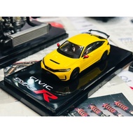 Model Car HOBBY-JAPAN HONDA-CIVIC TYPE-R FL5 2020 YELLOW Scale 1/64 Toy Cars Gifts Collectibles