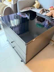 升降茶几 黑色玻璃面