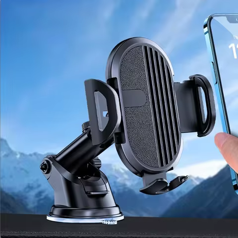 Easy One Touch Universal Car Dashboard Mount, Windshield Suction Cup Phone Holder for iPhone, Samsun