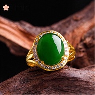 ♥ Original Square Diamond Inlaid Natural Hetian Jade Opening 18k Gold Ring Female Jewelry silver 925 original ring for women rings men korean jewelry cincin lelaki cincin perempuan couple cincin emas korea 戒指