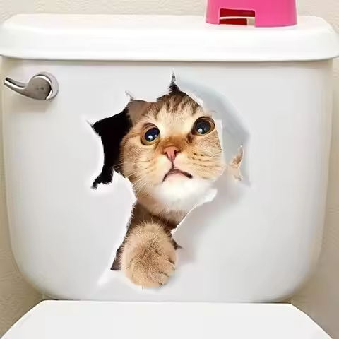 Cartoon Cat Waterproof Wall Sticker,Self-Adhesive Removable Decorative Wallpaper,Creative Home Decor