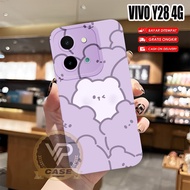 Latest Vivo Y28 4G Softcase 2024 Flexible Rubber Material BEAR Motif (BK166) Vivo Y28 4G 2024 Y03 4G