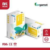 (100 PCS) BERGAMOT B0301 DISPOSABLE VINYL POWDER FREE EXAMINATION GLOVE