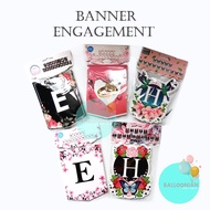 Happy ENGAGEMENT BANNER/BANNER FLAG/BUNTING FLAG/ Fitness BANNER