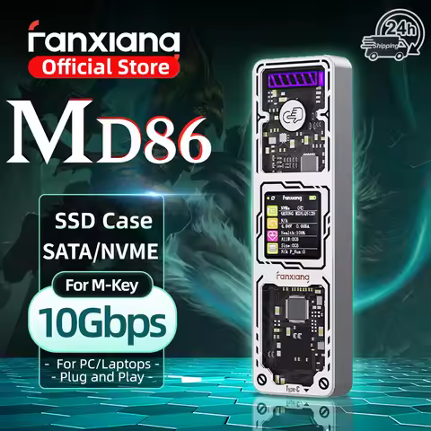 Fanxiang MD86/MP86 M.2 SSD Enclosure 10Gbps NVMe/SATA Dual Protocol USB 3.2 Gen2 Type C SSD Case For