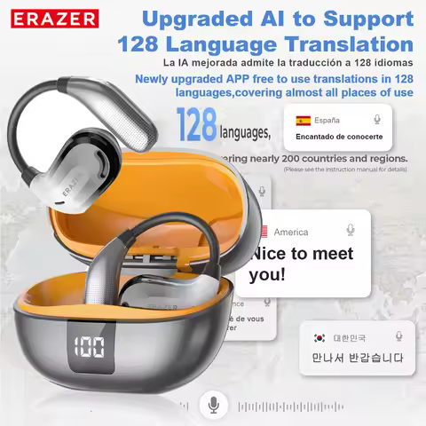 Translator Earphone Erazer XT66 Wireless Headphones Bluetooth Translation Earbuds real-time Translat