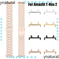 YNATURAL 2Pcs Strap Adapter Watch Watchband Smart Metal for Amazfit T-Rex 2