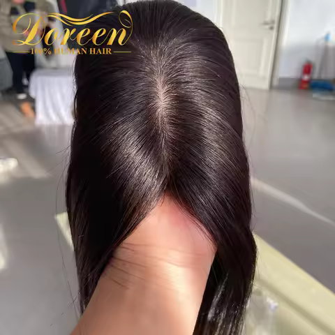Doreen Real Human Hair Topper 20 to 35cm Silk Base Toppers with Clips in Skin Scalp Topper Hair for 