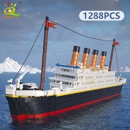 HUIQIBAO 1288Pcs Titanic Model Cruise Ship 3D Mini Building Blocks Boat Bricks Collection DIY Toys F