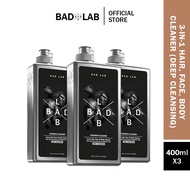 Bad Lab 3-In-1 Hair Face Body Cleaner - Deep Cleansing (400ml)
