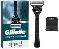 Gillette Men's Body & Intimate Razor, 5 Blade, Blue, Sensitive Skin, 1 Count