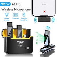 TNW-A9Pro/A8Pro Microphone Wireless Mic Wireless clip on Microphone youtuber suara jernih Mic bluetooth Tanpa kapel mic wireless original 2 mic untuk Live Vlog Youtube Tiktok