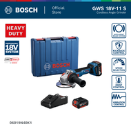 BOSCH GWS 18V-11 S Professional เครื่องเจียรไร้สาย 18V 4 นิ้ว ปรับความเร็ว (รหัส 06019N40K1)