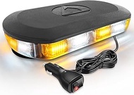 HLauto 700A Rooftop Emergency Strobe Lights Bar, 72 LED Amber White Mini Beacon Safety Flashing Warn