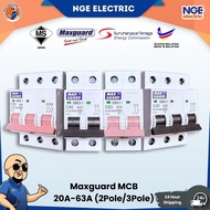 DB| Maxguard MCB 2Pole / 3Pole MB63-1 20A 32A 40A 63A 6kA Single Three Phase MCB 3 Pole