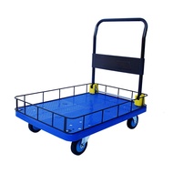 LdgPlatform Trolley Trolley with Fence Fence Trolley Mute Truck Household Foldable Portable Trailer