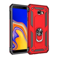 Colorful Case Samsung Galaxy J4 / J4 Plus 2018 Shockproof Cover Galaxy J4+ 2018 Finger Ring Holder Hard PC Phone Case Armor Casing
