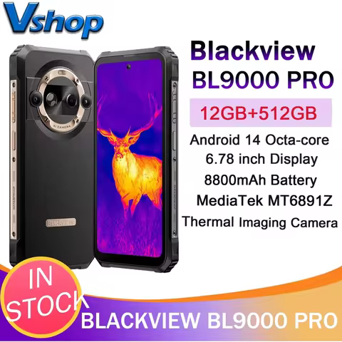 Blackview BL9000 Pro 5G Rugged Smartphone 6.78'' 12GB+512GB 50MP 8800mAh 120W Android 14 MediaTek Di